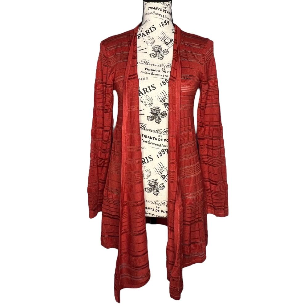 41 Hawthorn (S) Etelan Variegated Pointelle Stitch Open Cardigan - Stitch Fix